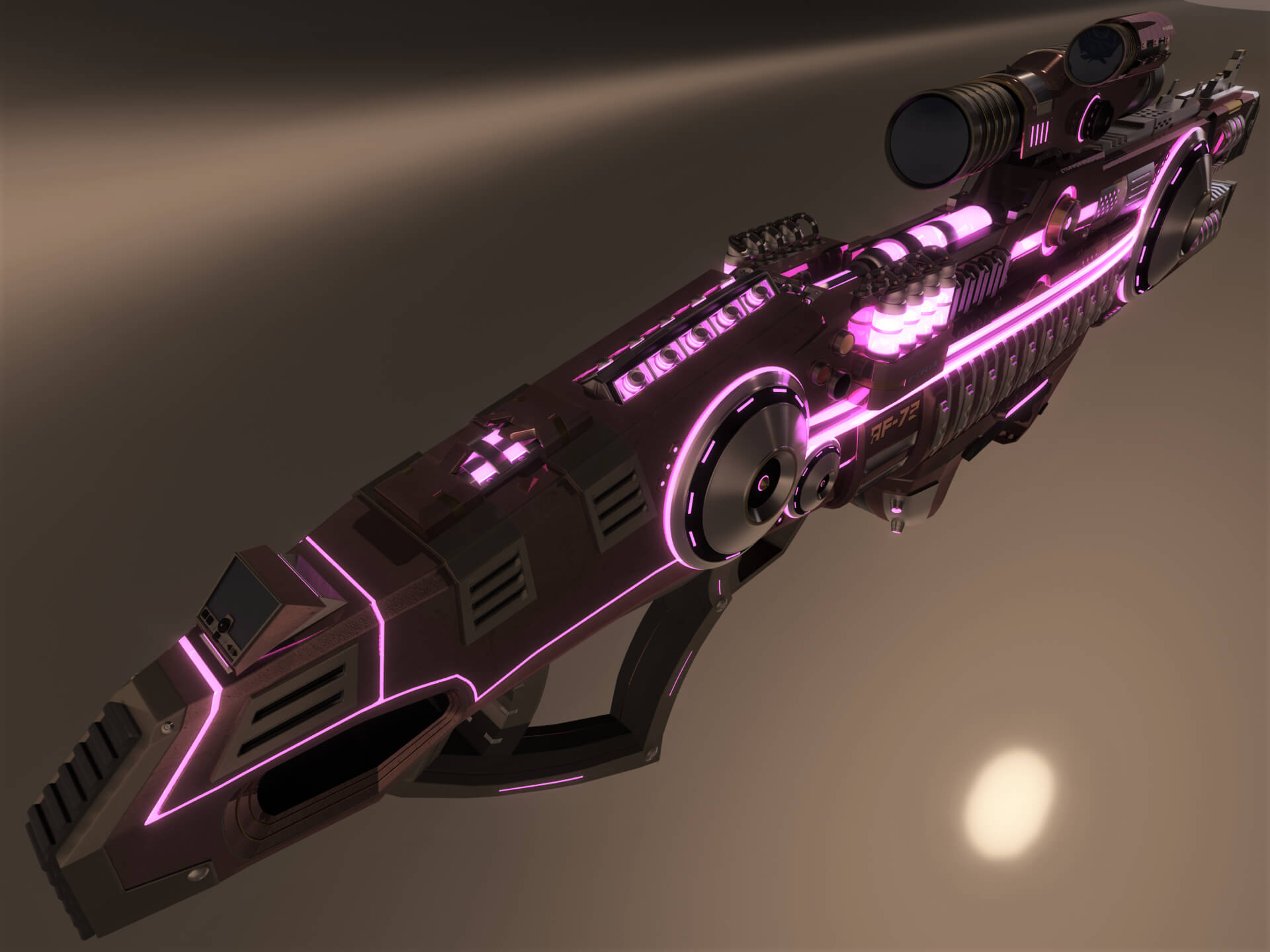 AF-73 SciFi Beam Rifle 3D Model