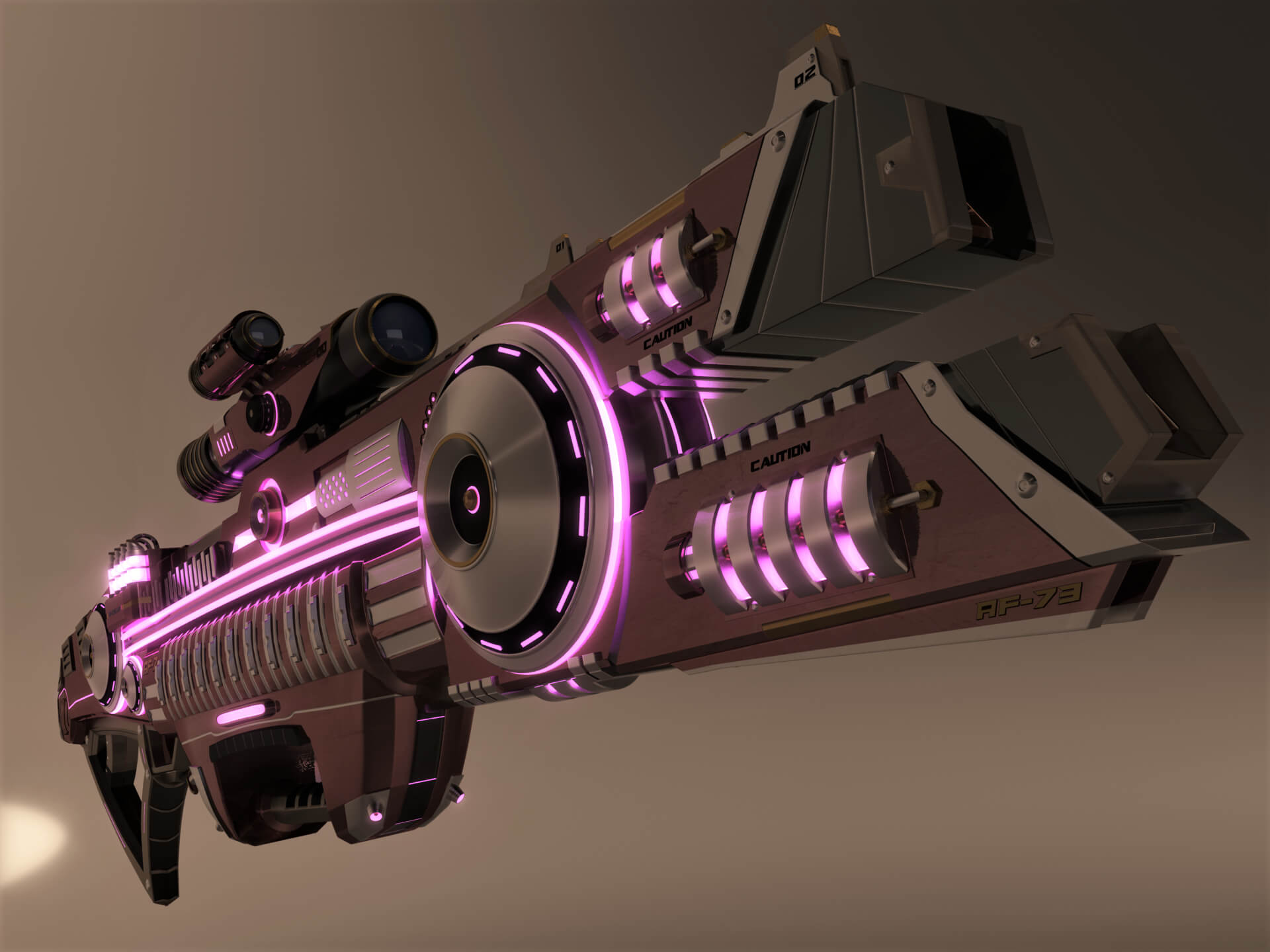 AF-73 SciFi Beam Rifle 3D Model