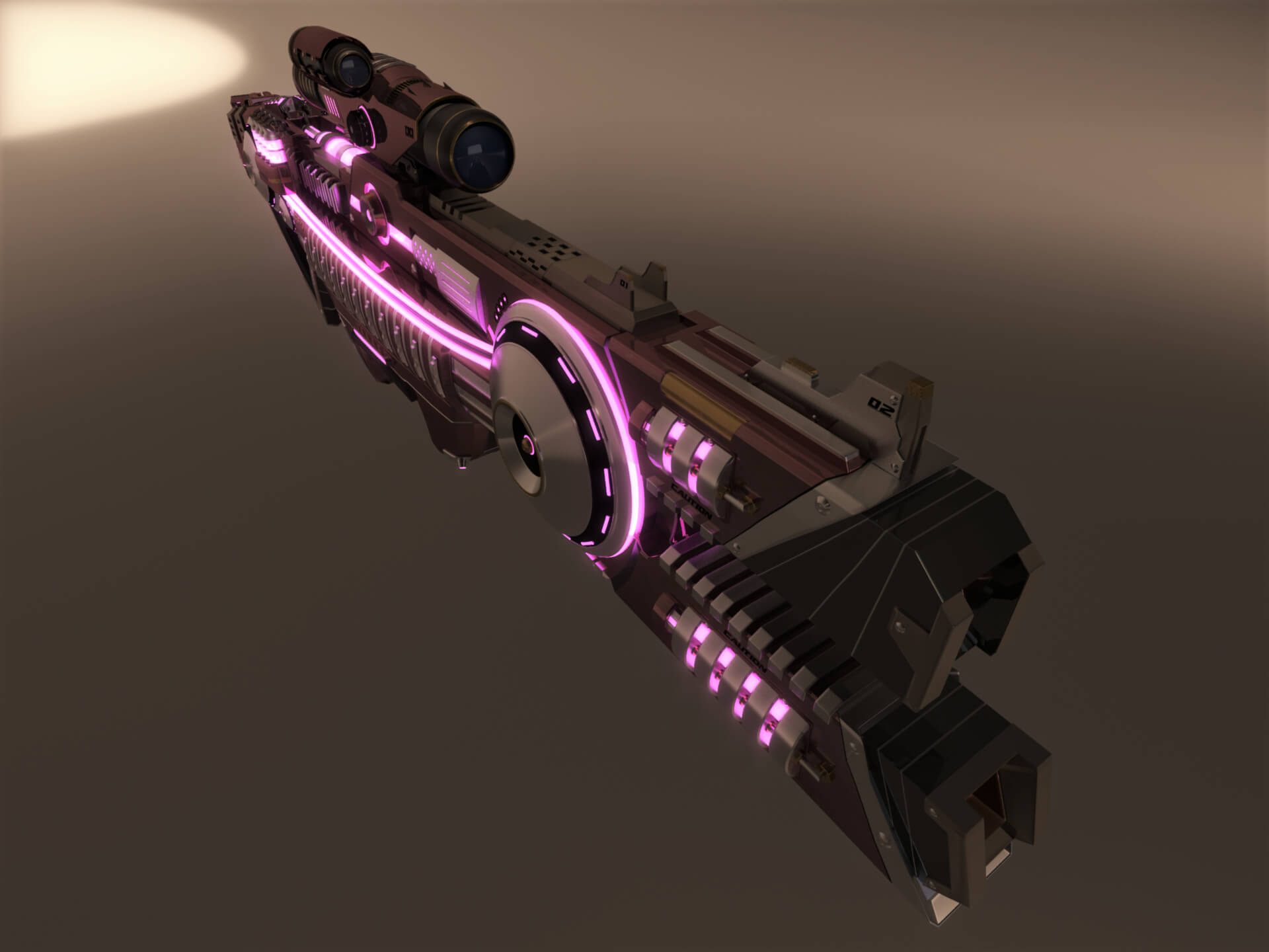 AF-73 SciFi Beam Rifle 3D Model