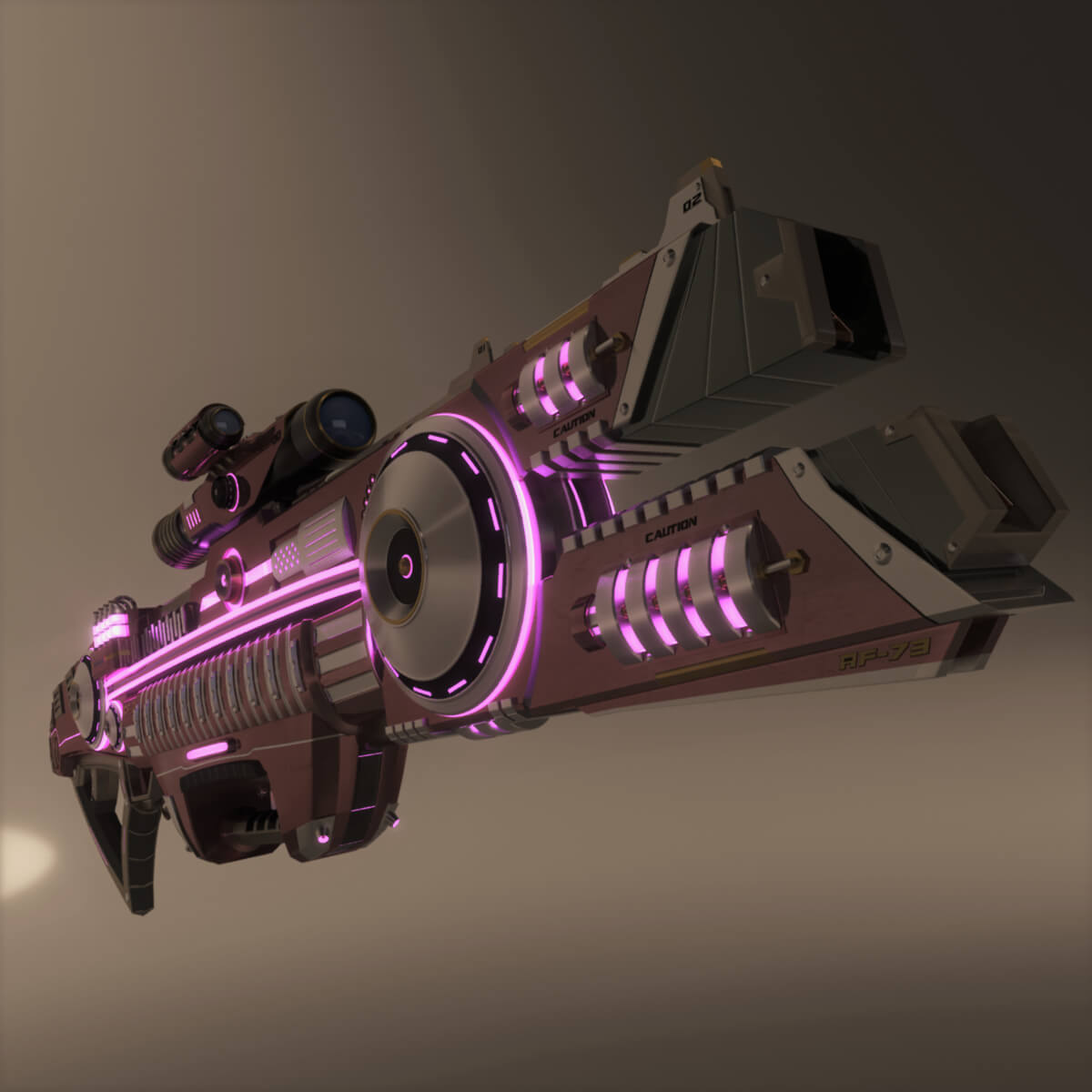 AF-73 SciFi Beam Rifle 3D Model