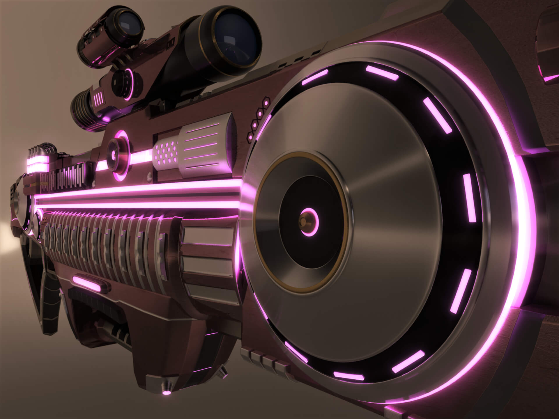 AF-73 SciFi Beam Rifle 3D Model