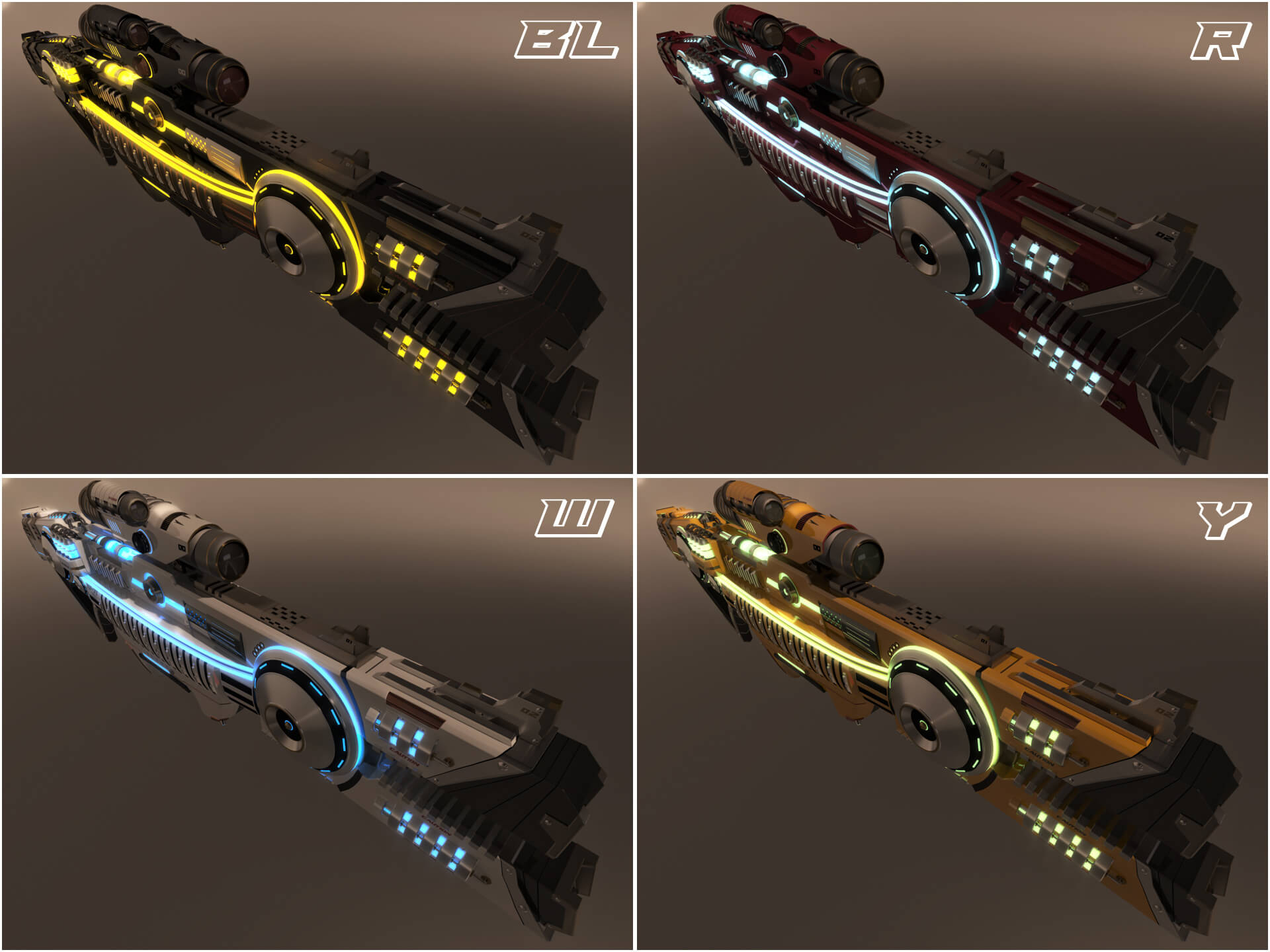 AF-73 SciFi Beam Rifle 3D Model