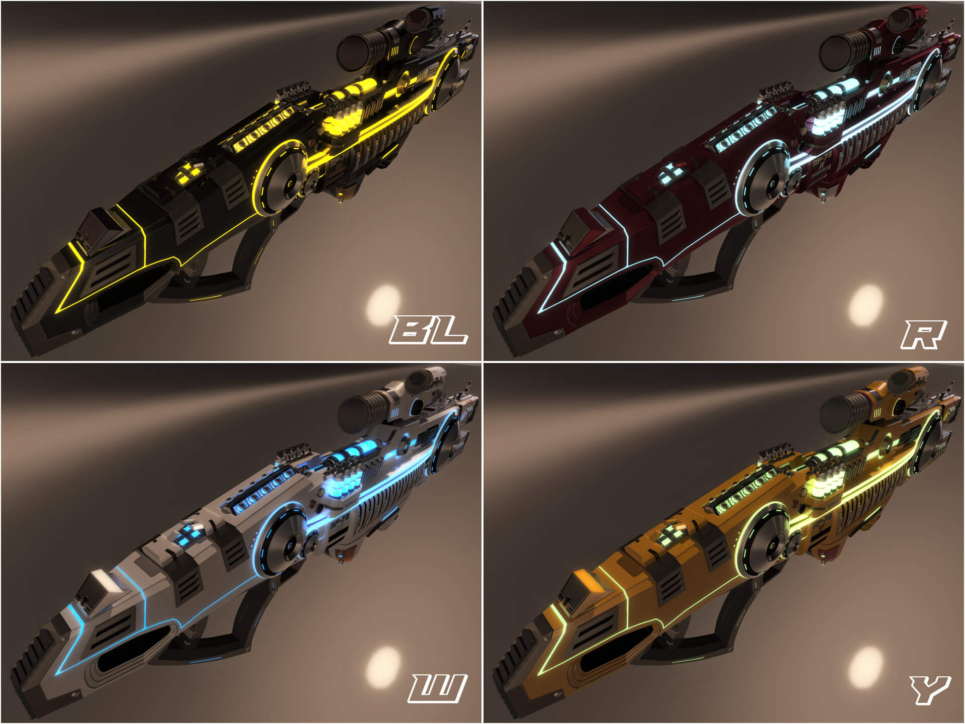 AF-73 SciFi Beam Rifle 3D Model