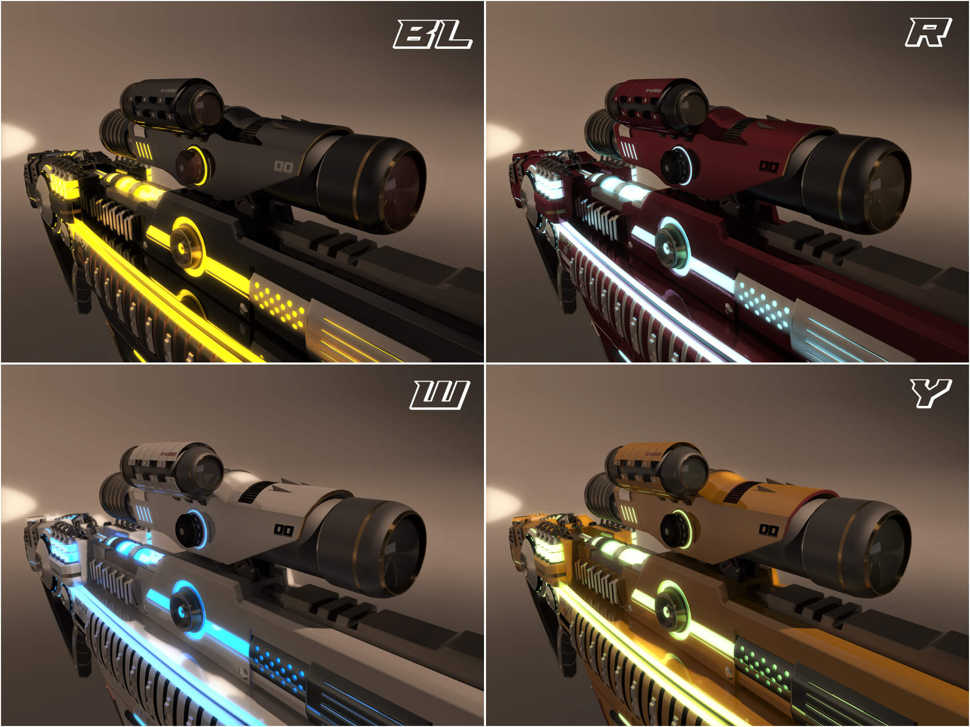 AF-73 SciFi Beam Rifle 3D Model