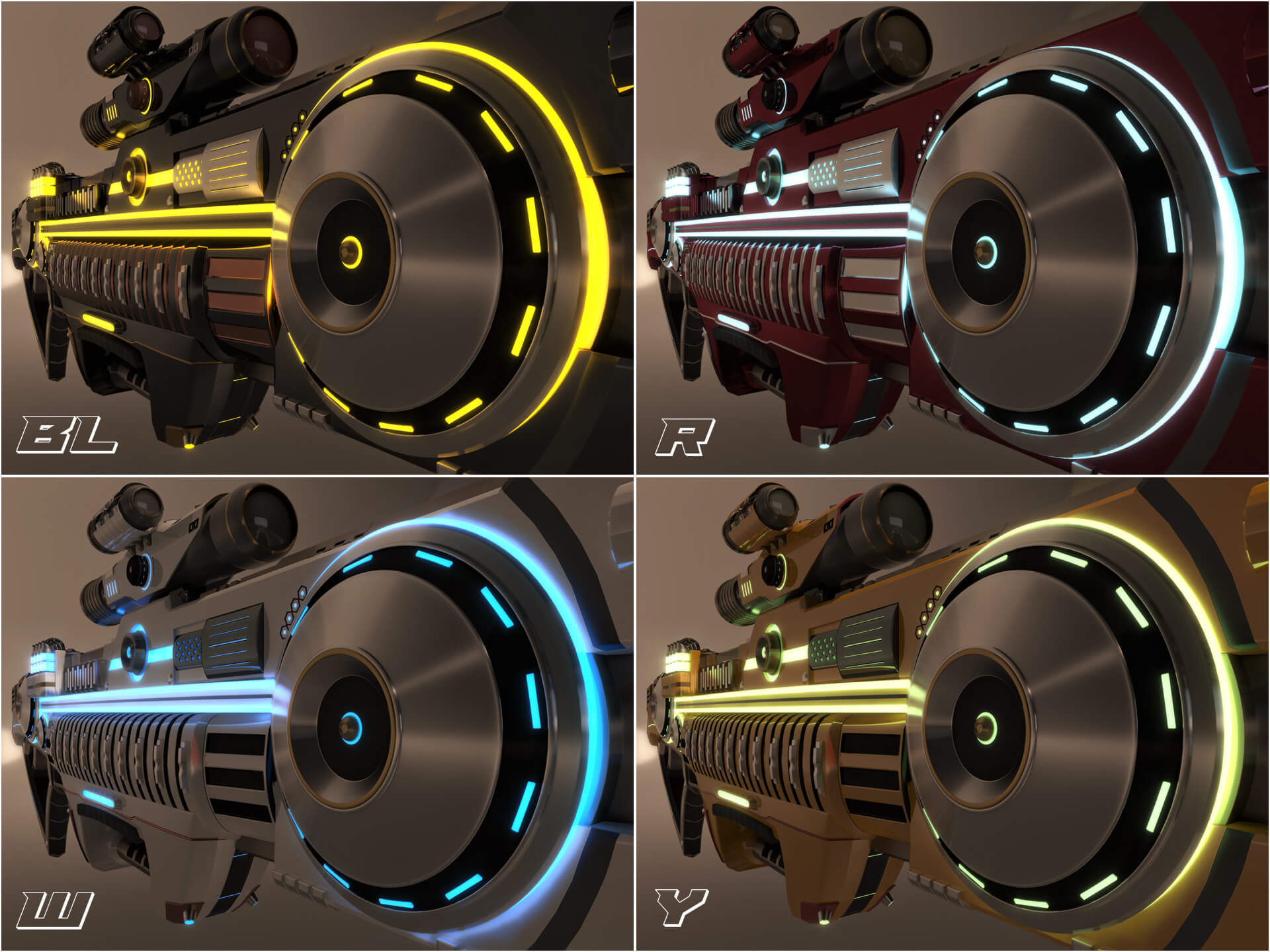 AF-73 SciFi Beam Rifle 3D Model