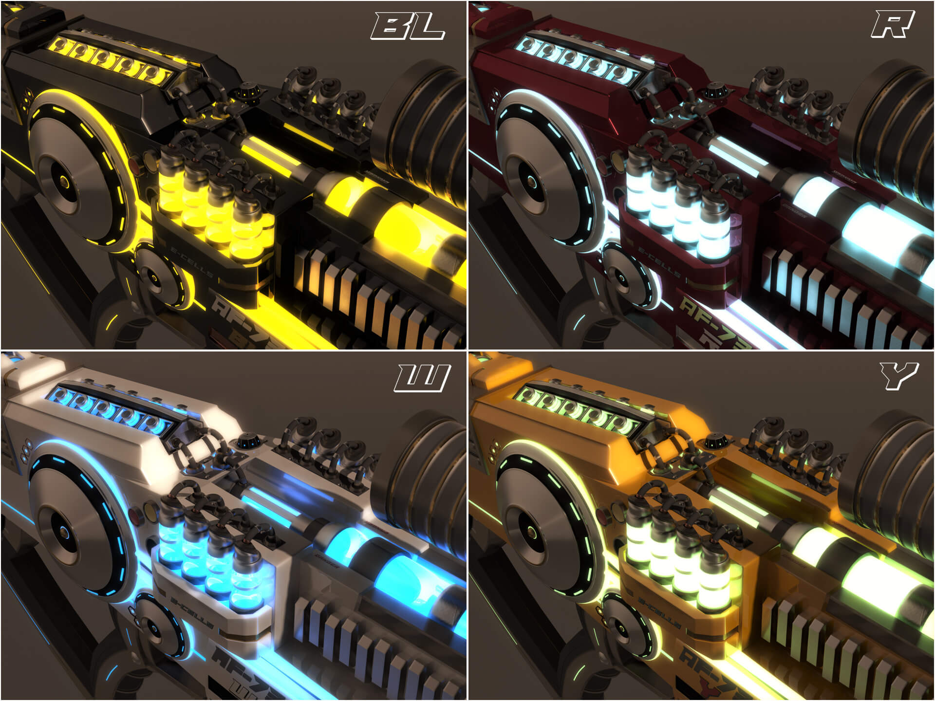 AF-73 SciFi Beam Rifle 3D Model