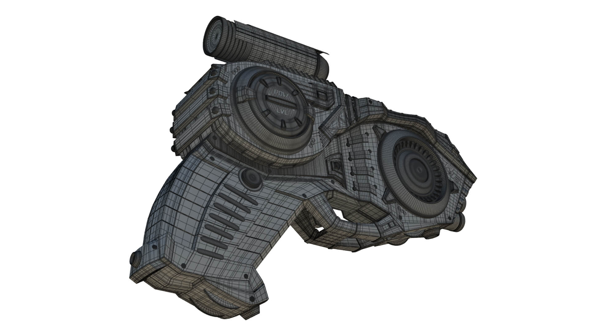 AF-7302 SciFi Pistol Gun 3D Model