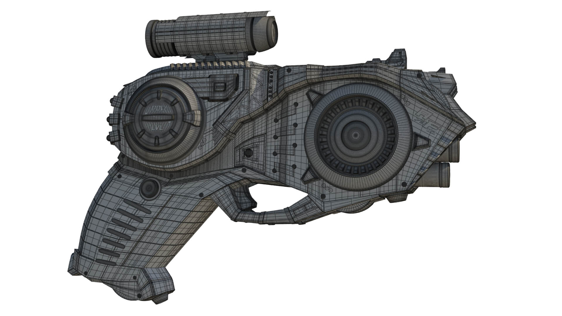 AF-7302 SciFi Pistol Gun 3D Model