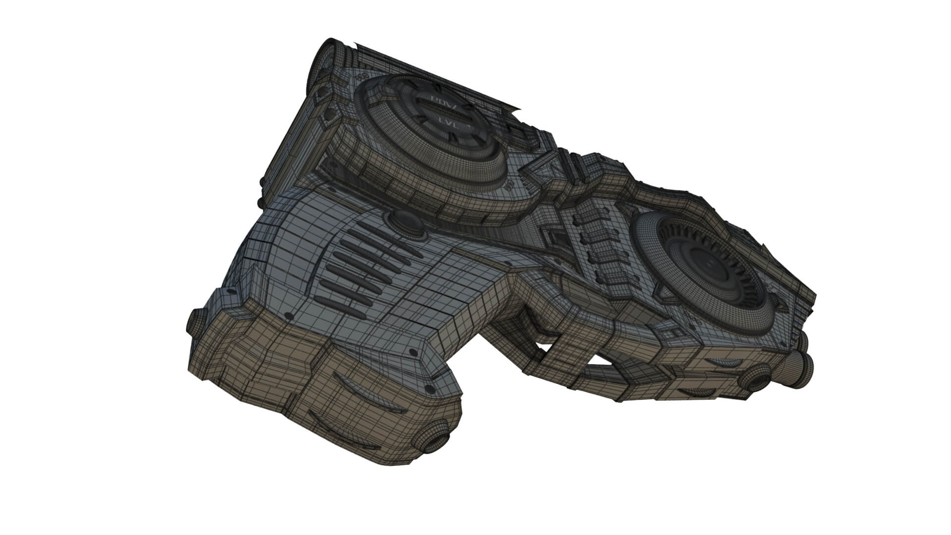 AF-7302 SciFi Pistol Gun 3D Model