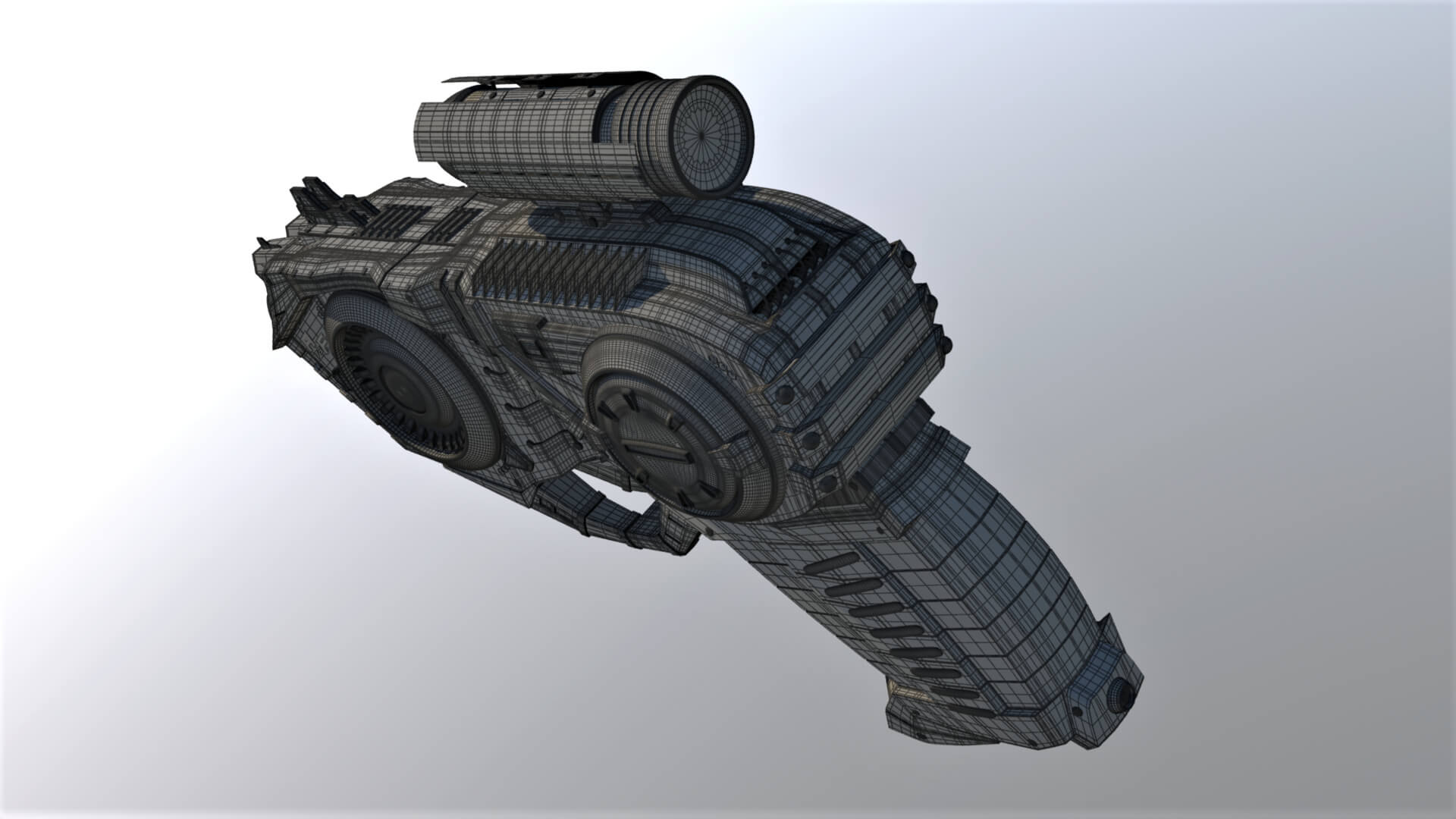 AF-7302 SciFi Pistol Gun 3D Model