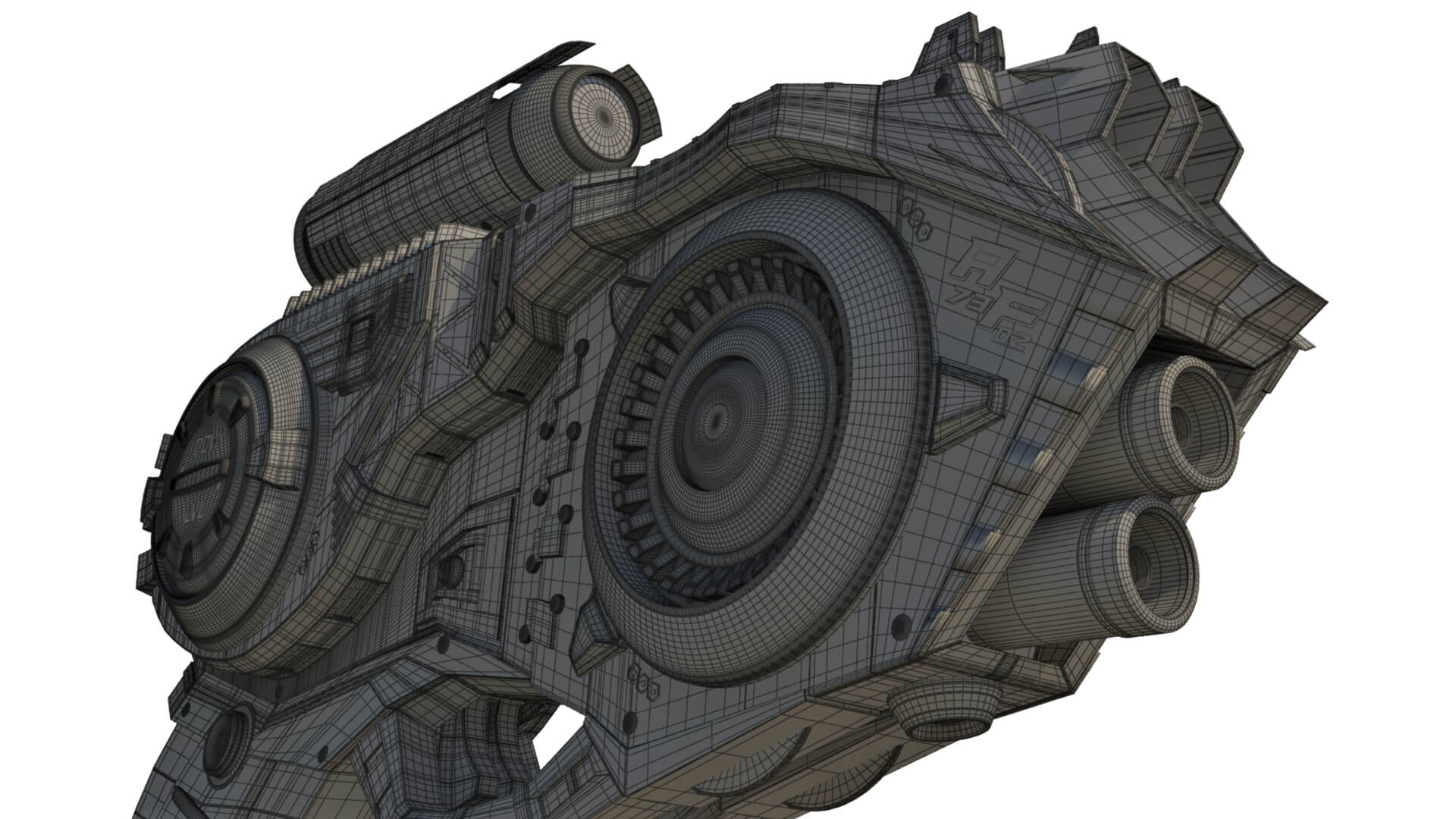 AF-7302 SciFi Pistol Gun 3D Model