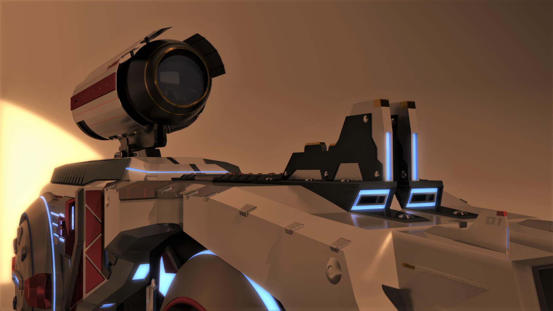 AF-7302 SciFi Pistol Gun 3D Model