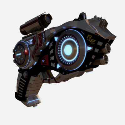 AF-7302 SciFi Pistol Gun 3D Model