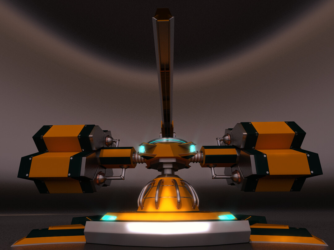 Sci-Fi Weapon Heavy Turret 3D Model