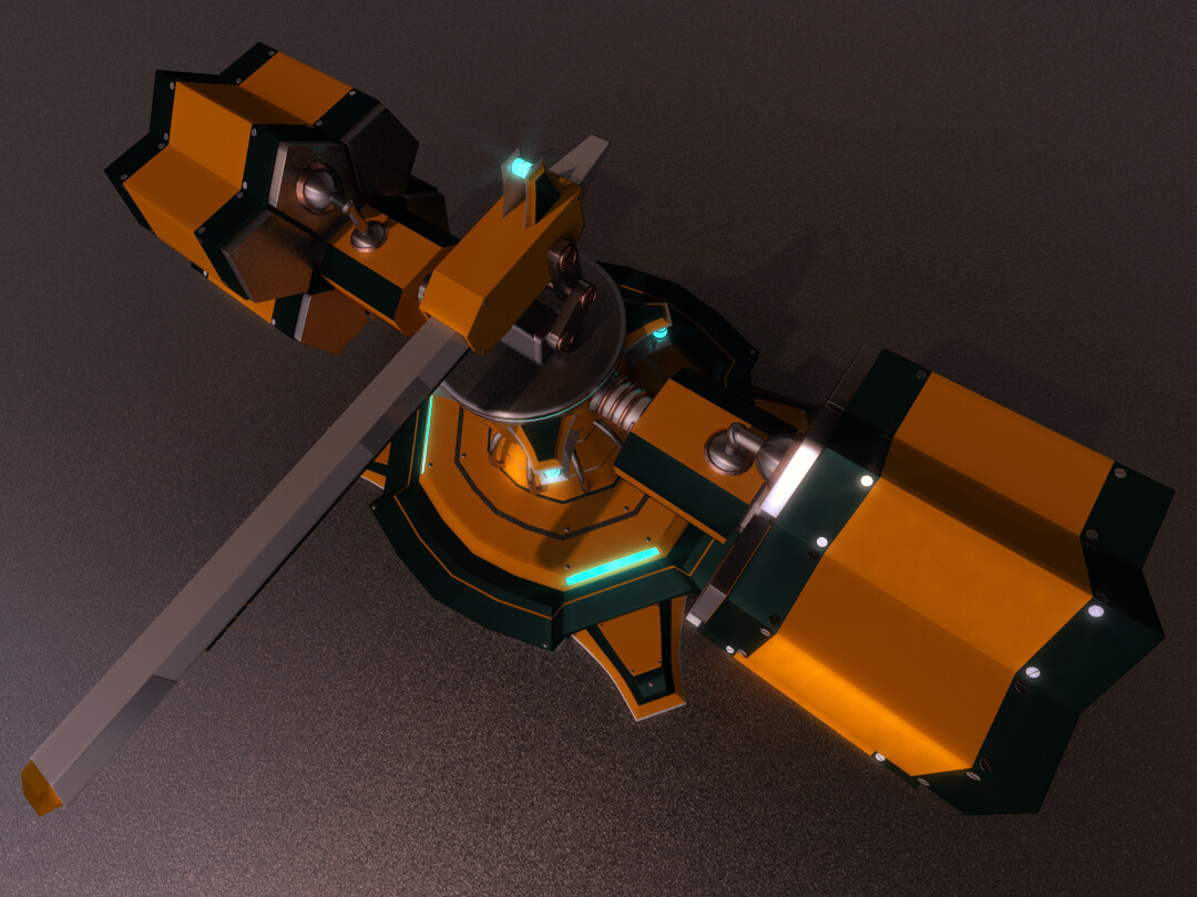 Sci-Fi Weapon Heavy Turret 3D Model