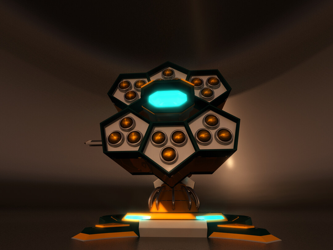 Sci-Fi Weapon Heavy Turret 3D Model