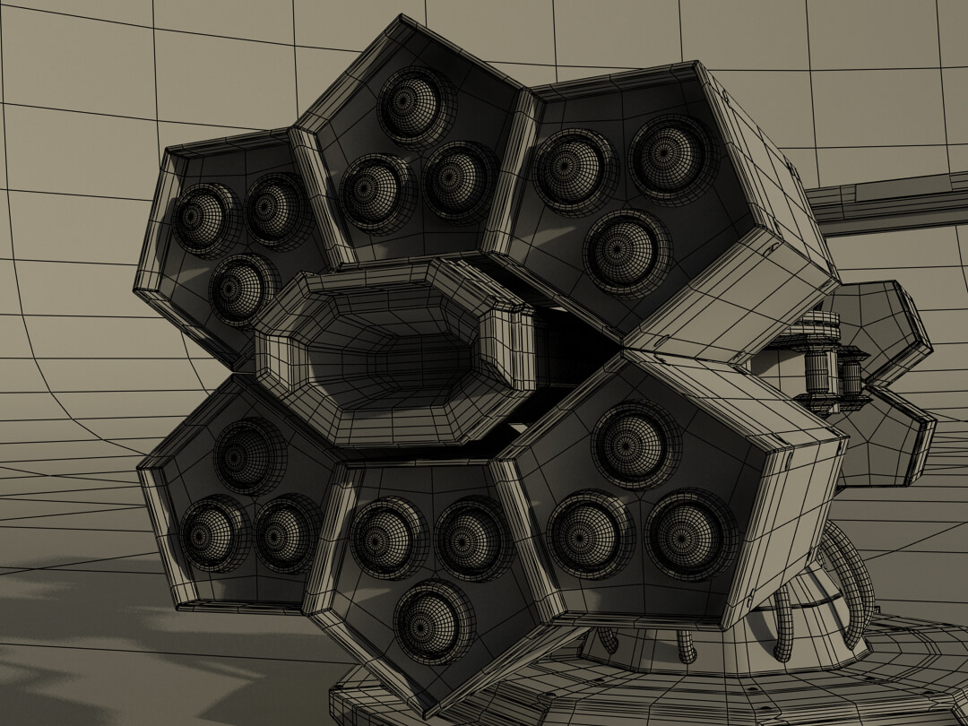 Sci-Fi Weapon Heavy Turret 3D Model