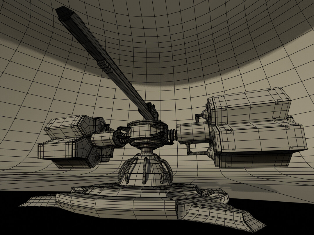 Sci-Fi Weapon Heavy Turret 3D Model