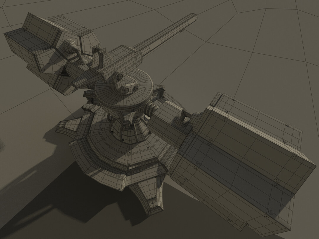Sci-Fi Weapon Heavy Turret 3D Model