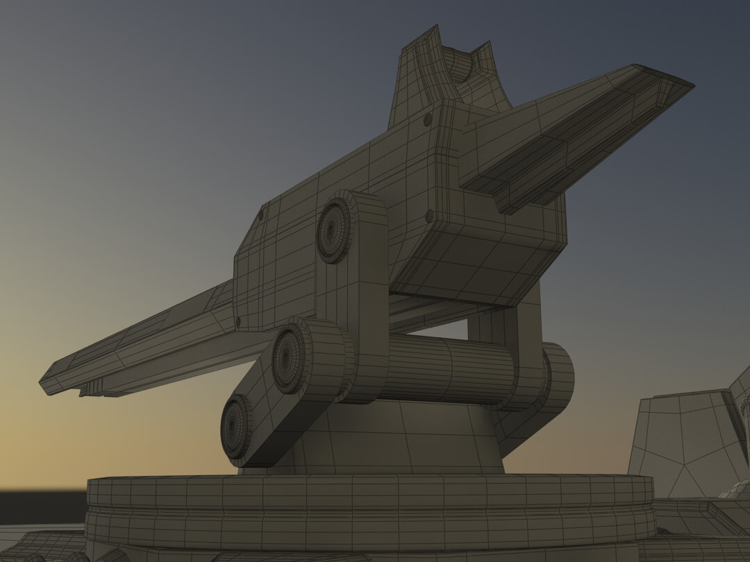 Sci-Fi Weapon Heavy Turret 3D Model