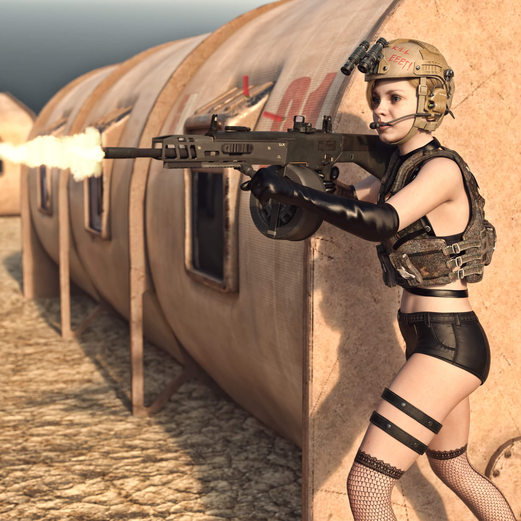 AA12 JaK Shotgun WZ for G8F and G9 Daz Content