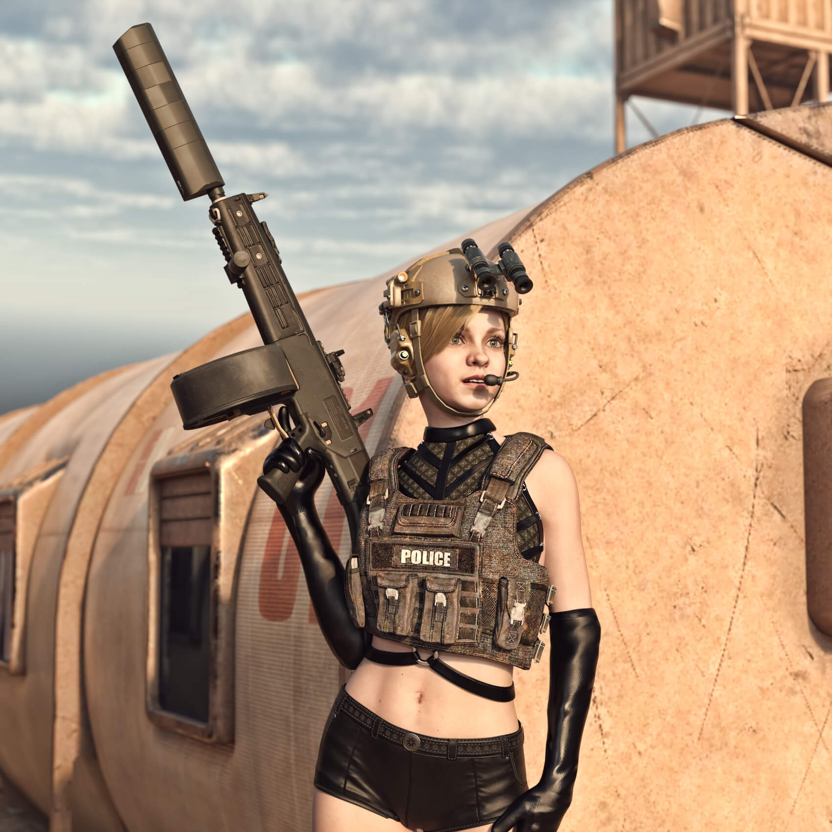 AA12 JaK Shotgun WZ for G8F and G9 Daz Content