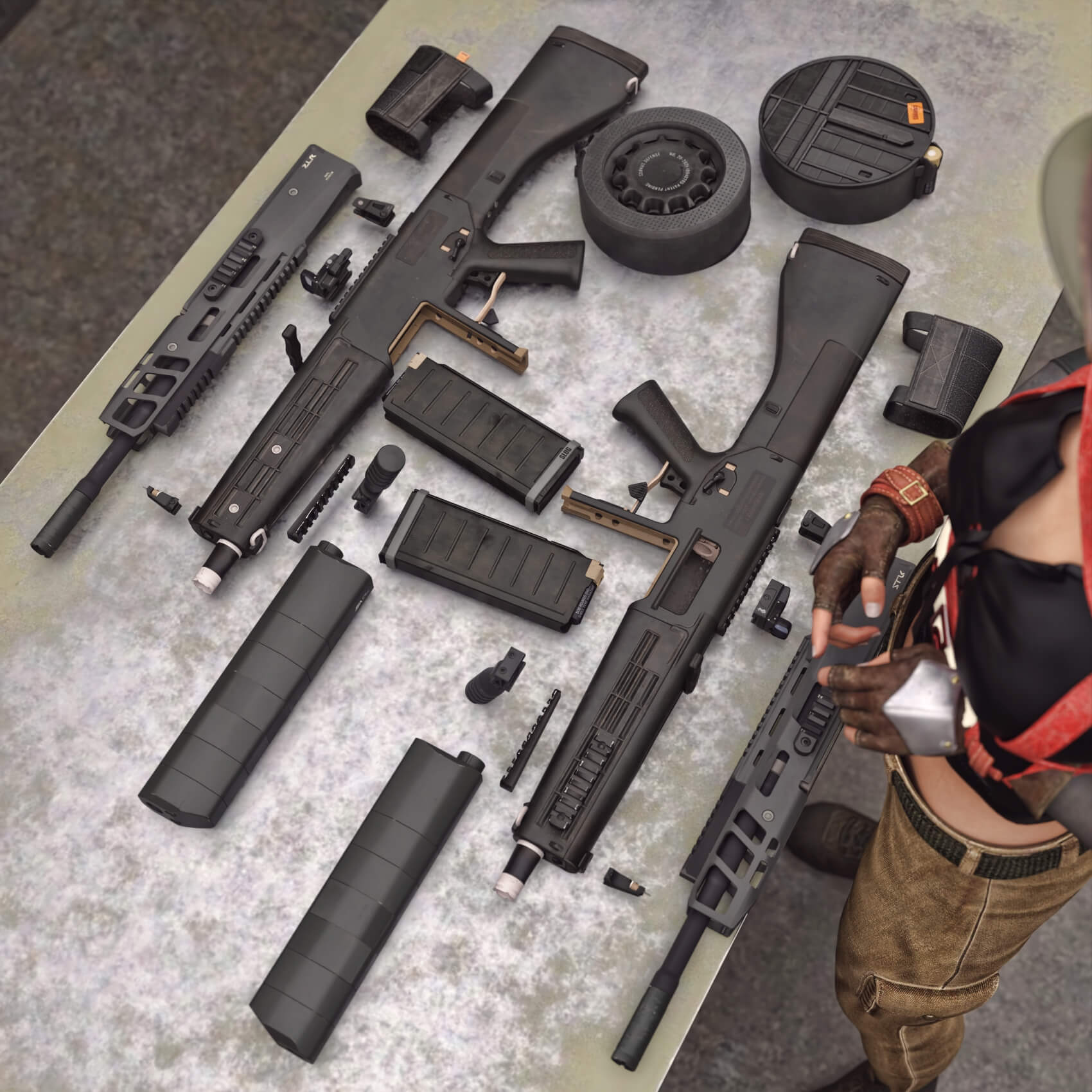 AA12 JaK Shotgun WZ for G8F and G9 Daz Content