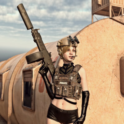 AA12 JaK Shotgun WZ for G8F and G9 Daz Content