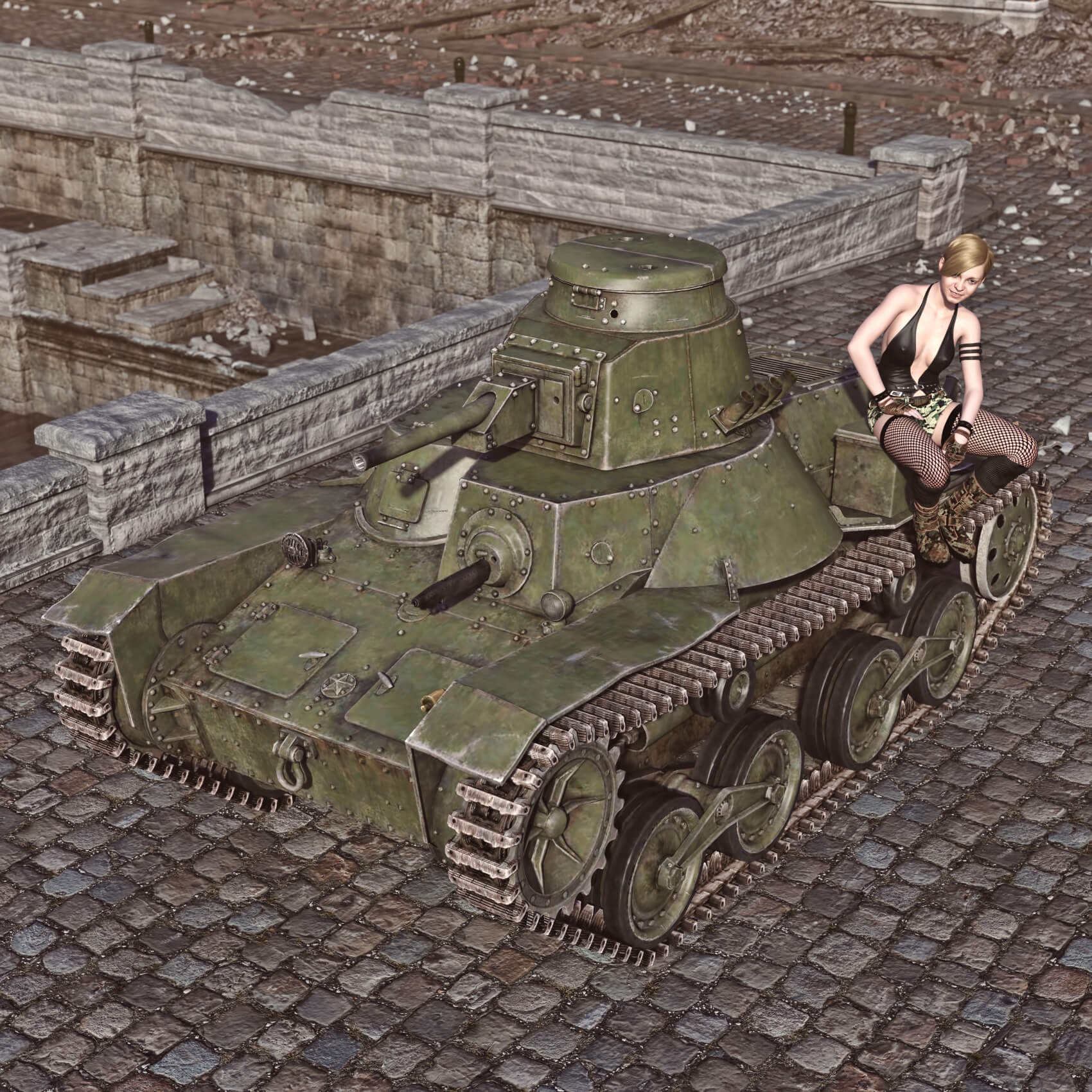 Ha-Go Type 95 Tank WT for DAZ3D Daz Content