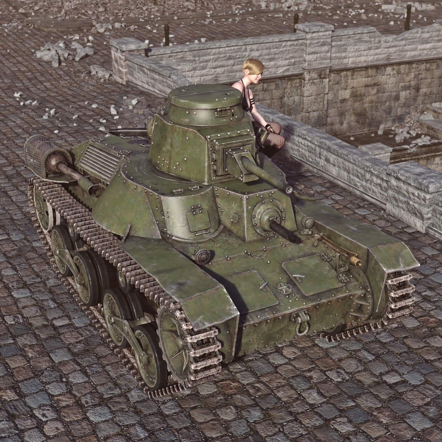 Ha-Go Type 95 Tank WT for DAZ3D Daz Content