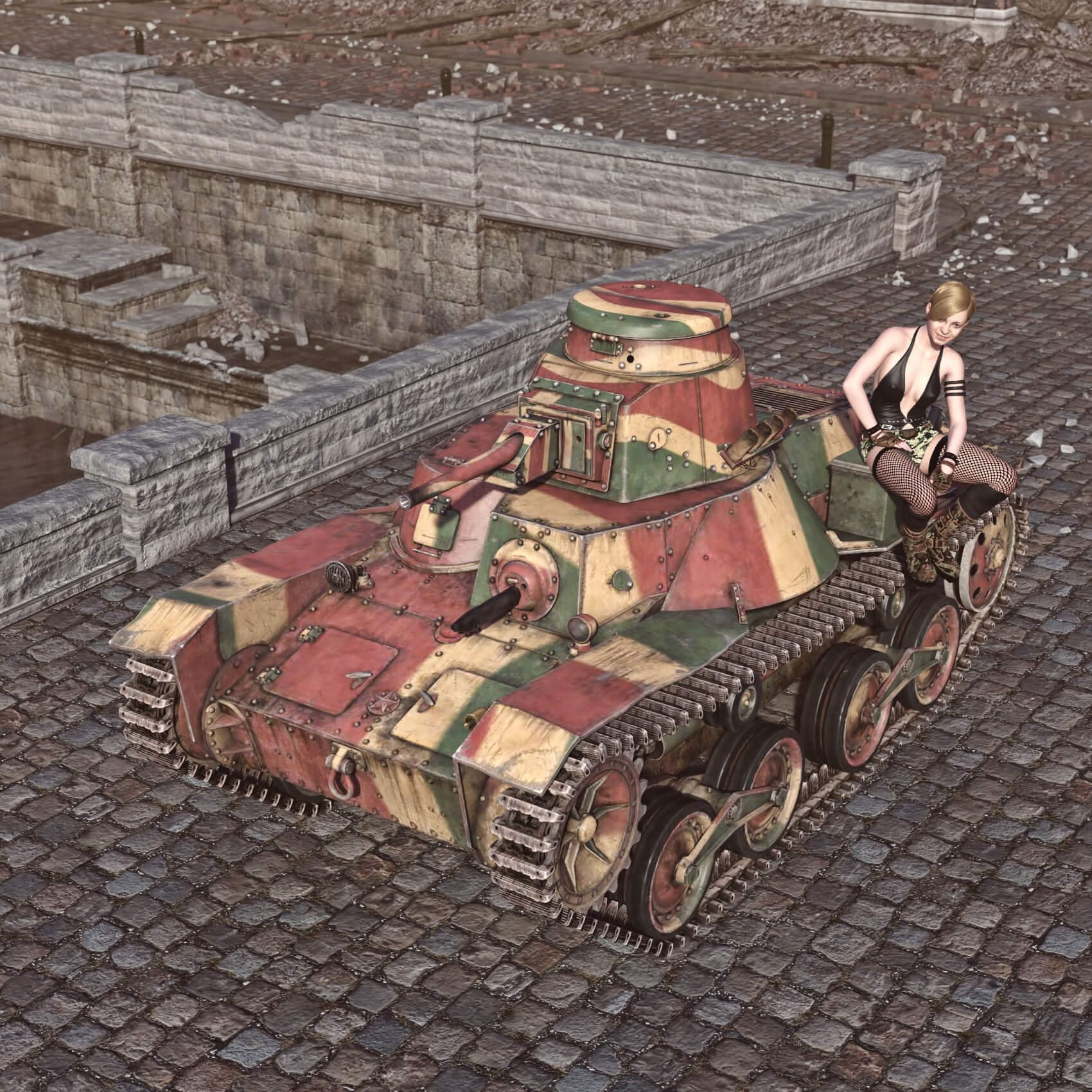 Ha-Go Type 95 Tank WT for DAZ3D Daz Content