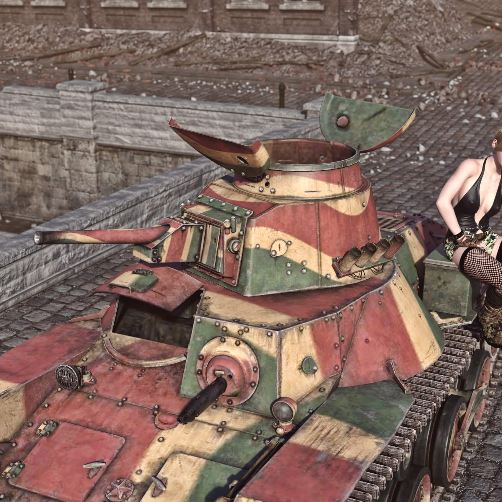 Ha-Go Type 95 Tank WT for DAZ3D Daz Content