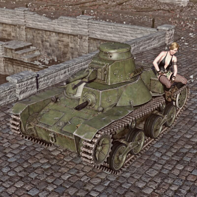 Ha-Go Type 95 Tank WT for DAZ3D