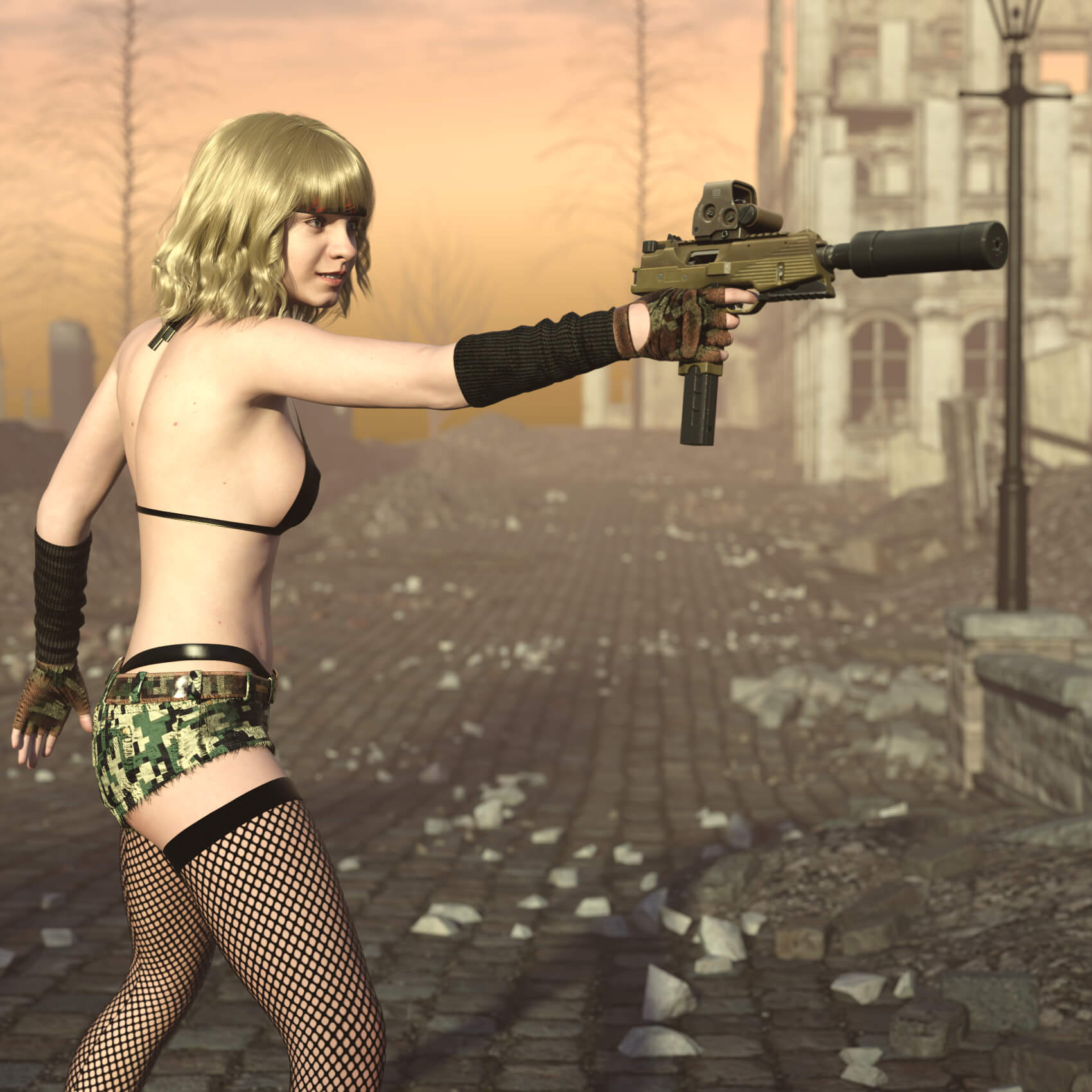 MP9 SMG V2 TK for G8F and G9 Daz Content