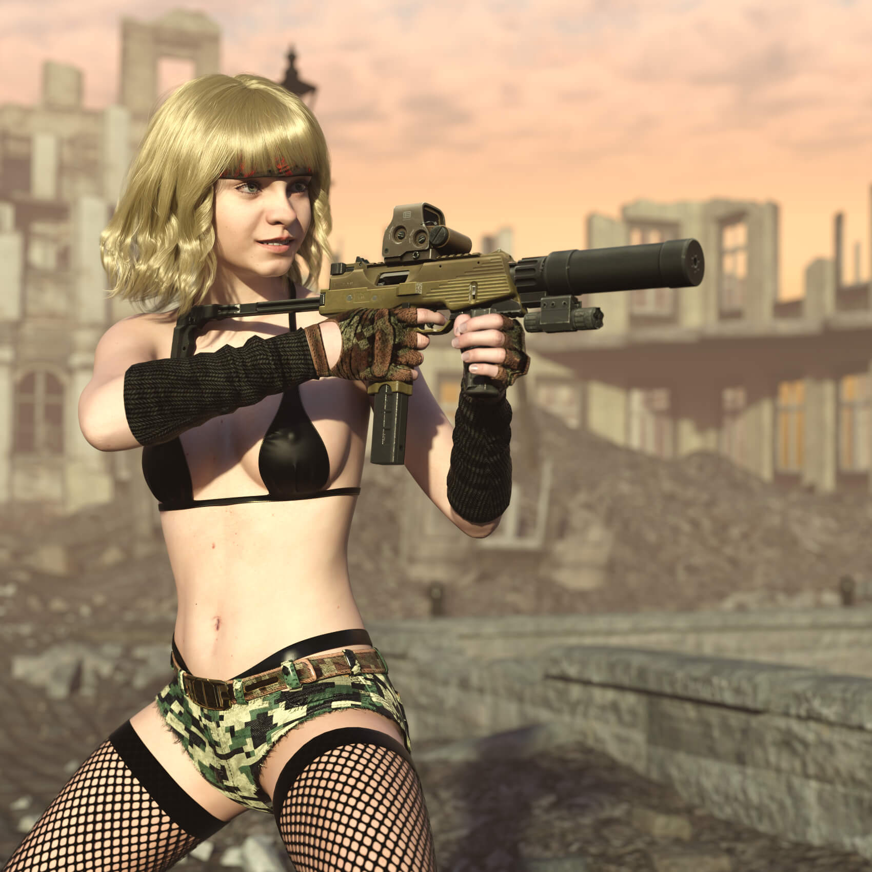 MP9 SMG V2 TK for G8F and G9 Daz Content