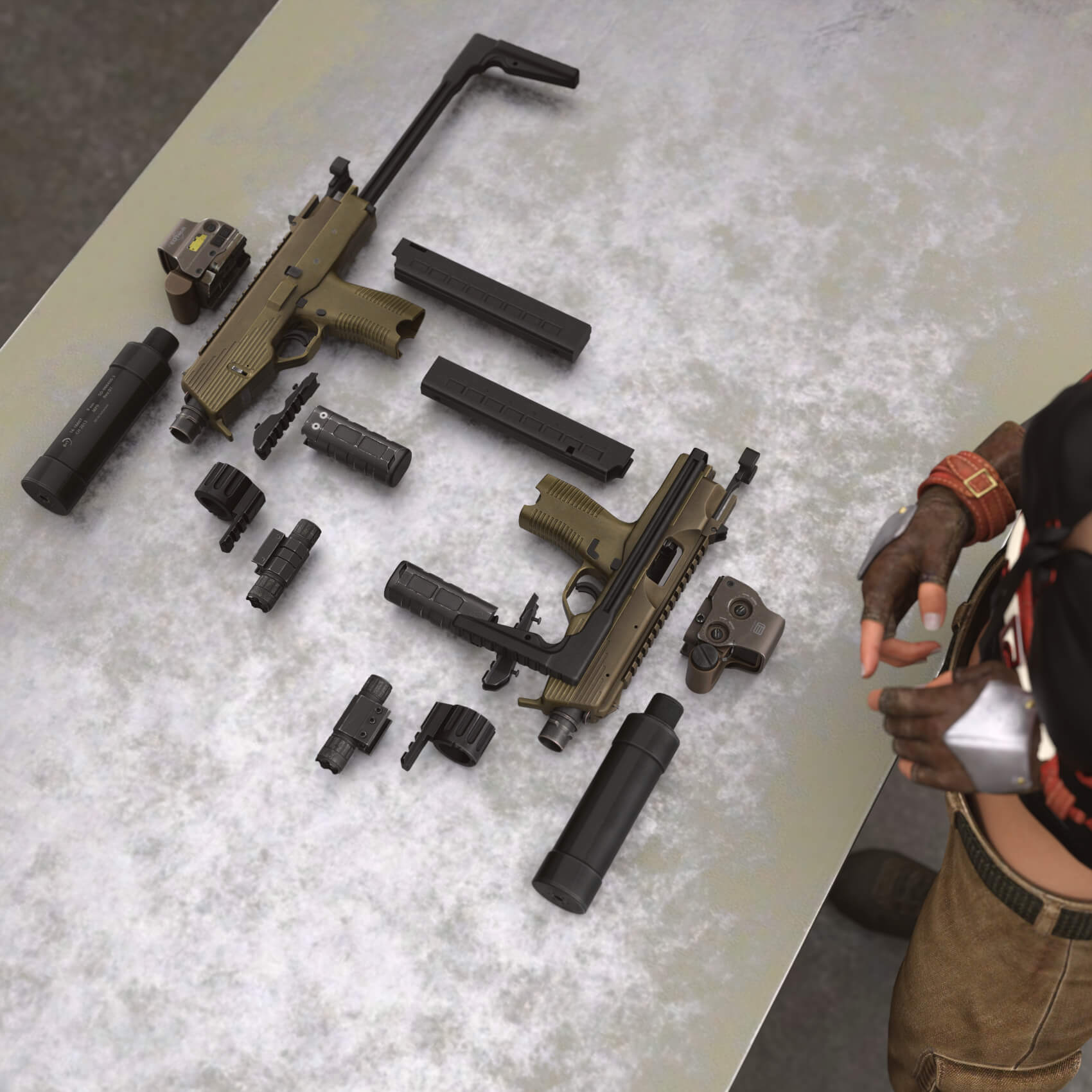 MP9 SMG V2 TK for G8F and G9 Daz Content