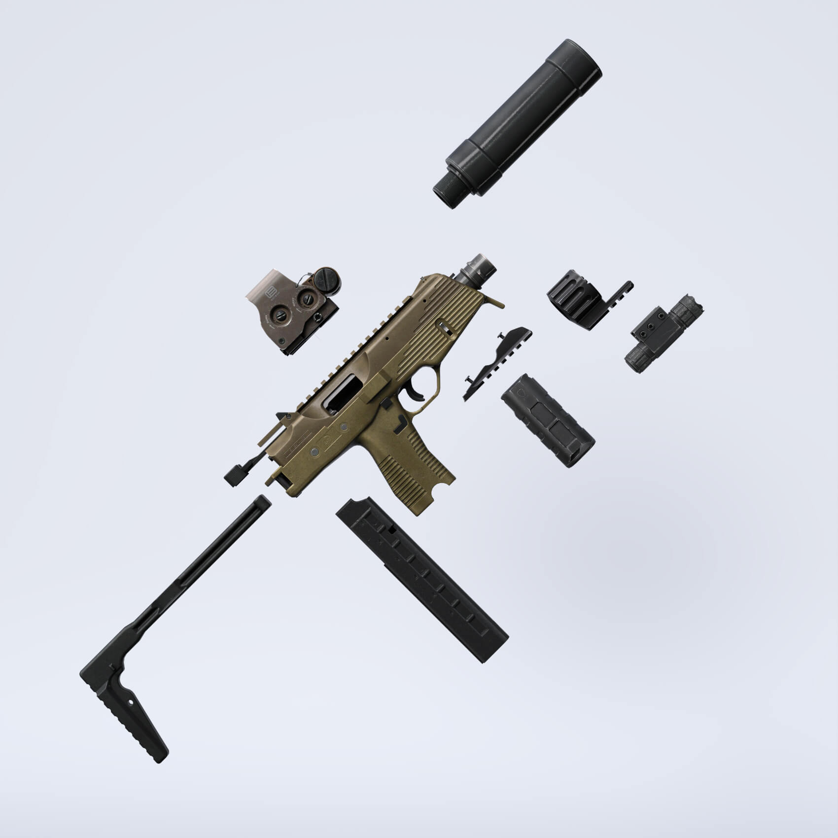 MP9 SMG V2 TK for G8F and G9 Daz Content