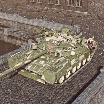 T80 UK Tank wt for Daz3D