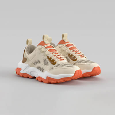 Chunky Beige Orange Shoe Sneaker