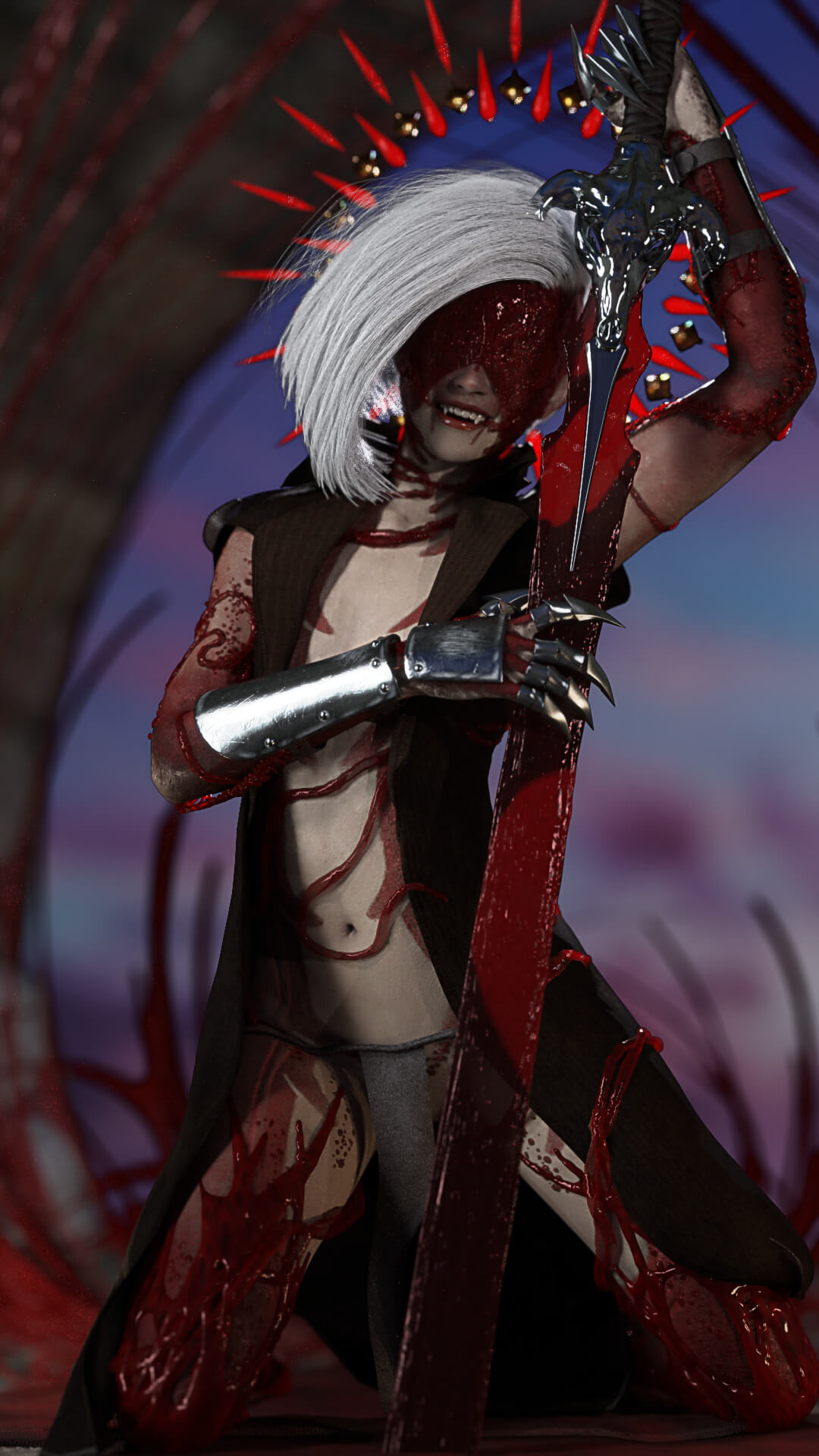 Vampiric Blade 3D Render, Digital Artwork by LukaszS