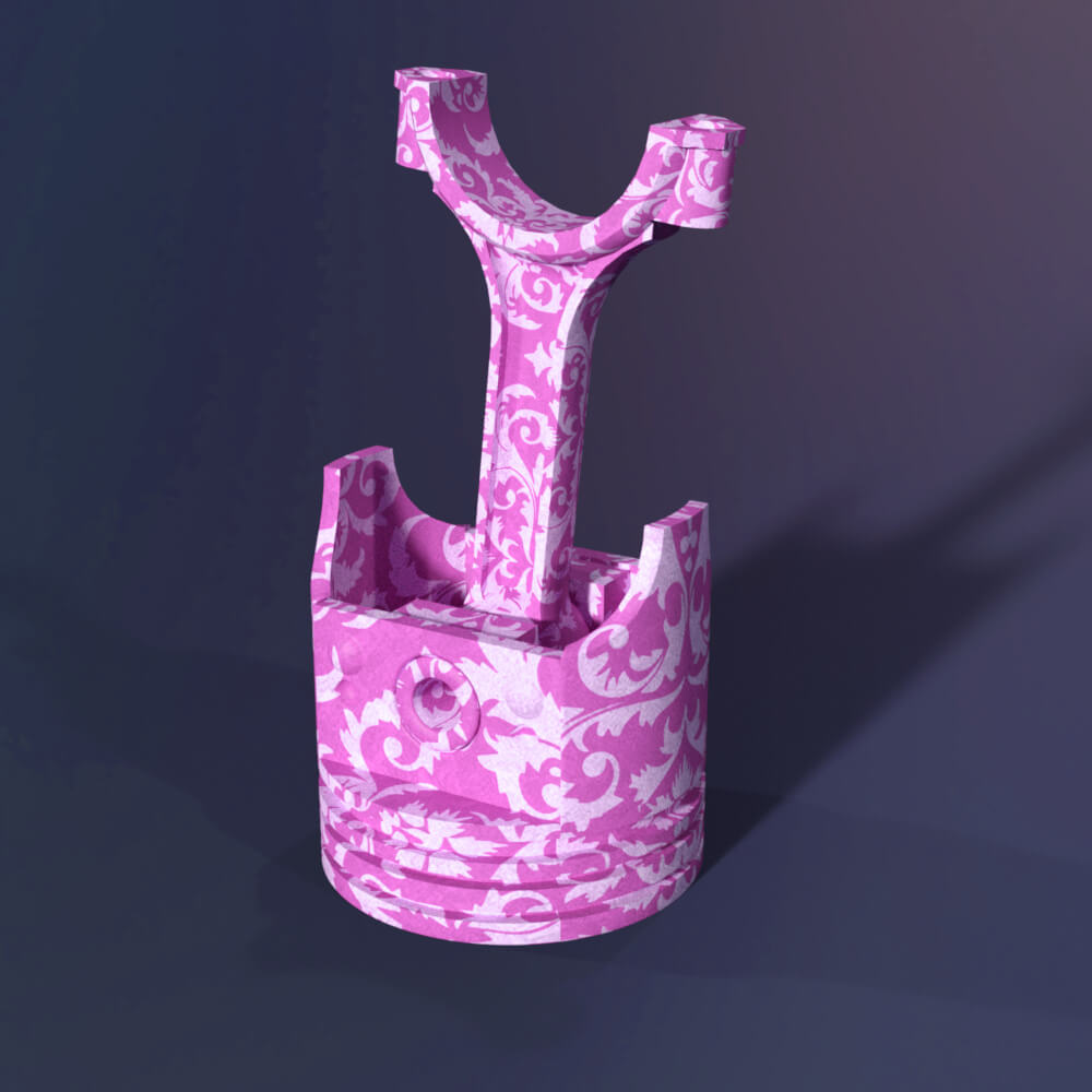 Pink Paisley Piston 3D Render, Digital Artwork by lukon