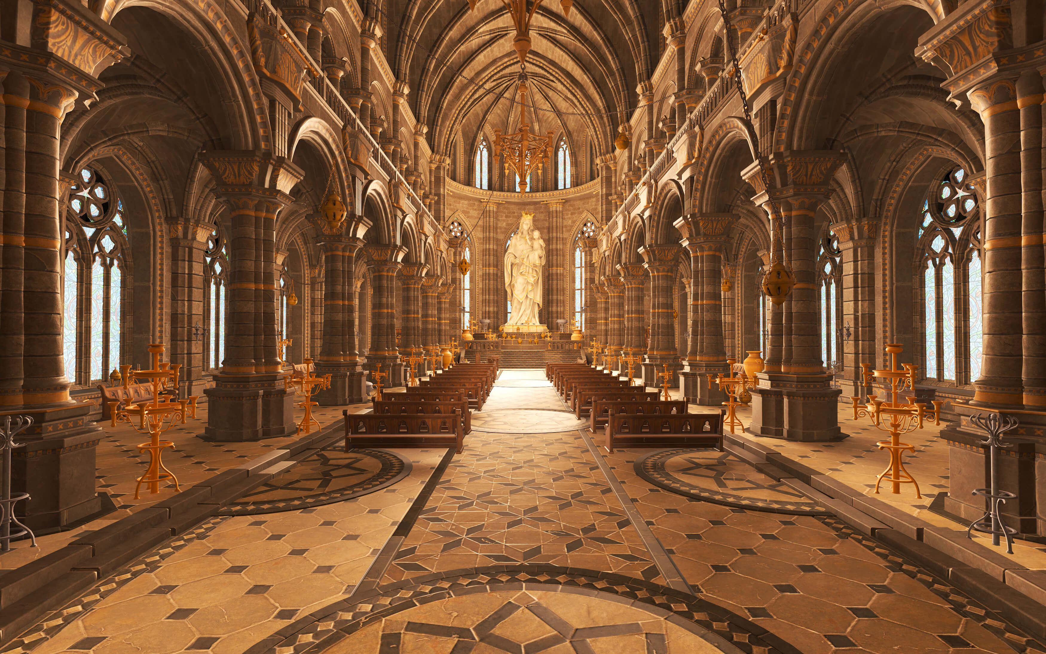 Church Interior 3D Model