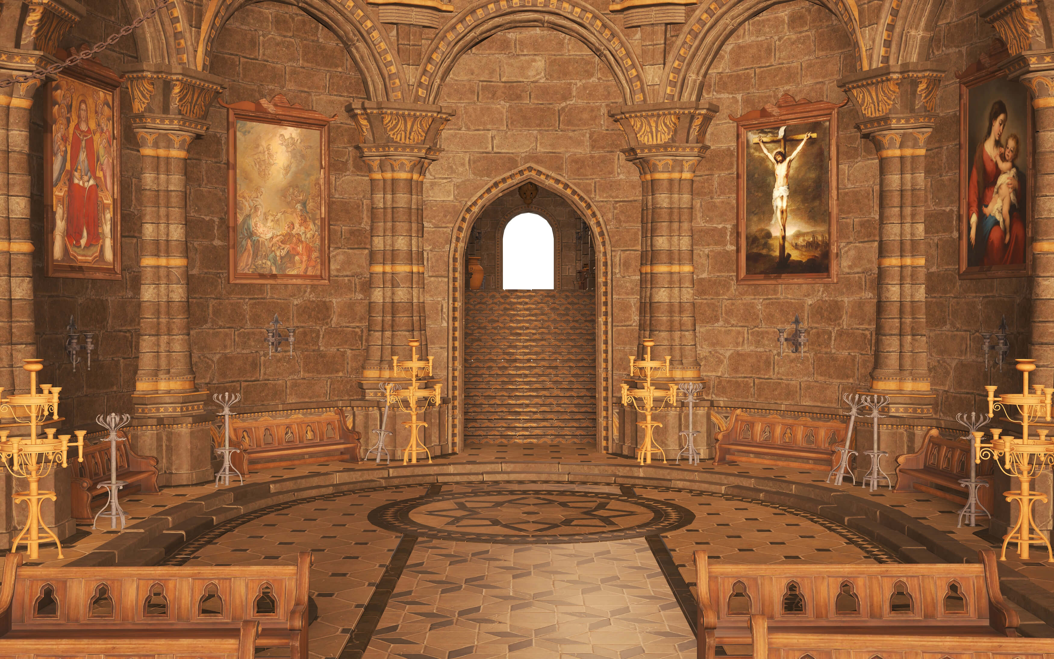 Church Interior 3D Model