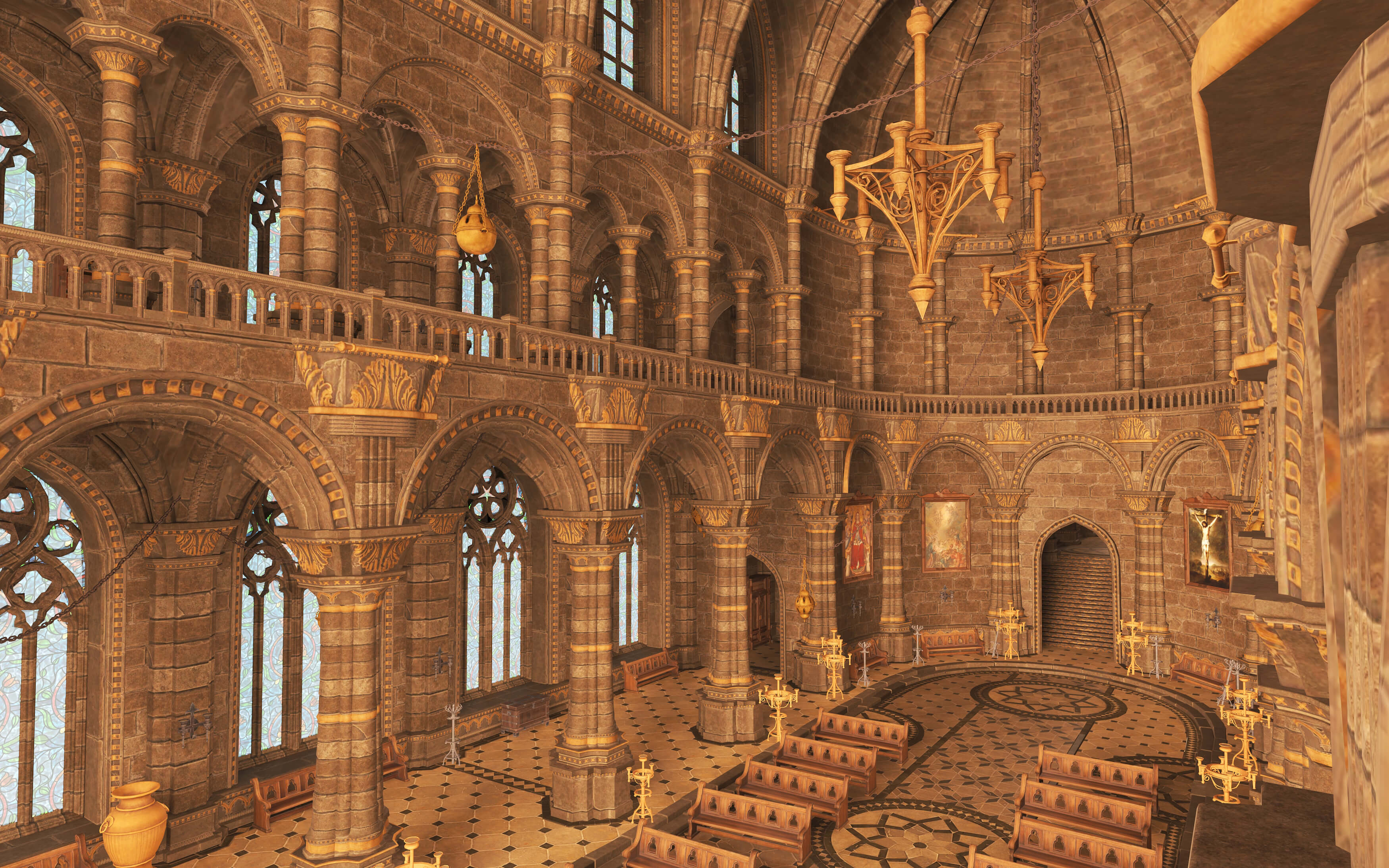 Church Interior 3D Model
