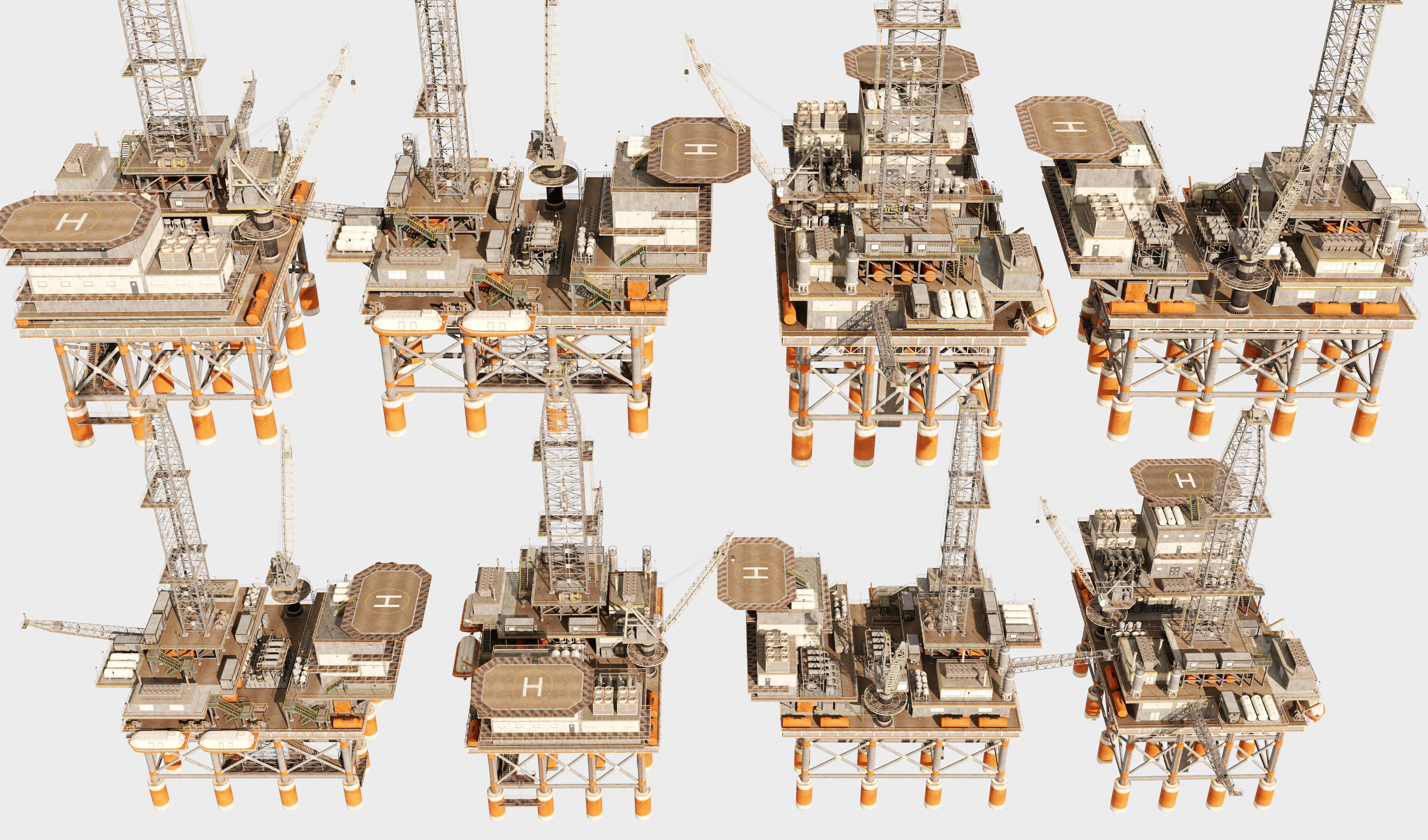 Oil Rig Platform 3D Model
