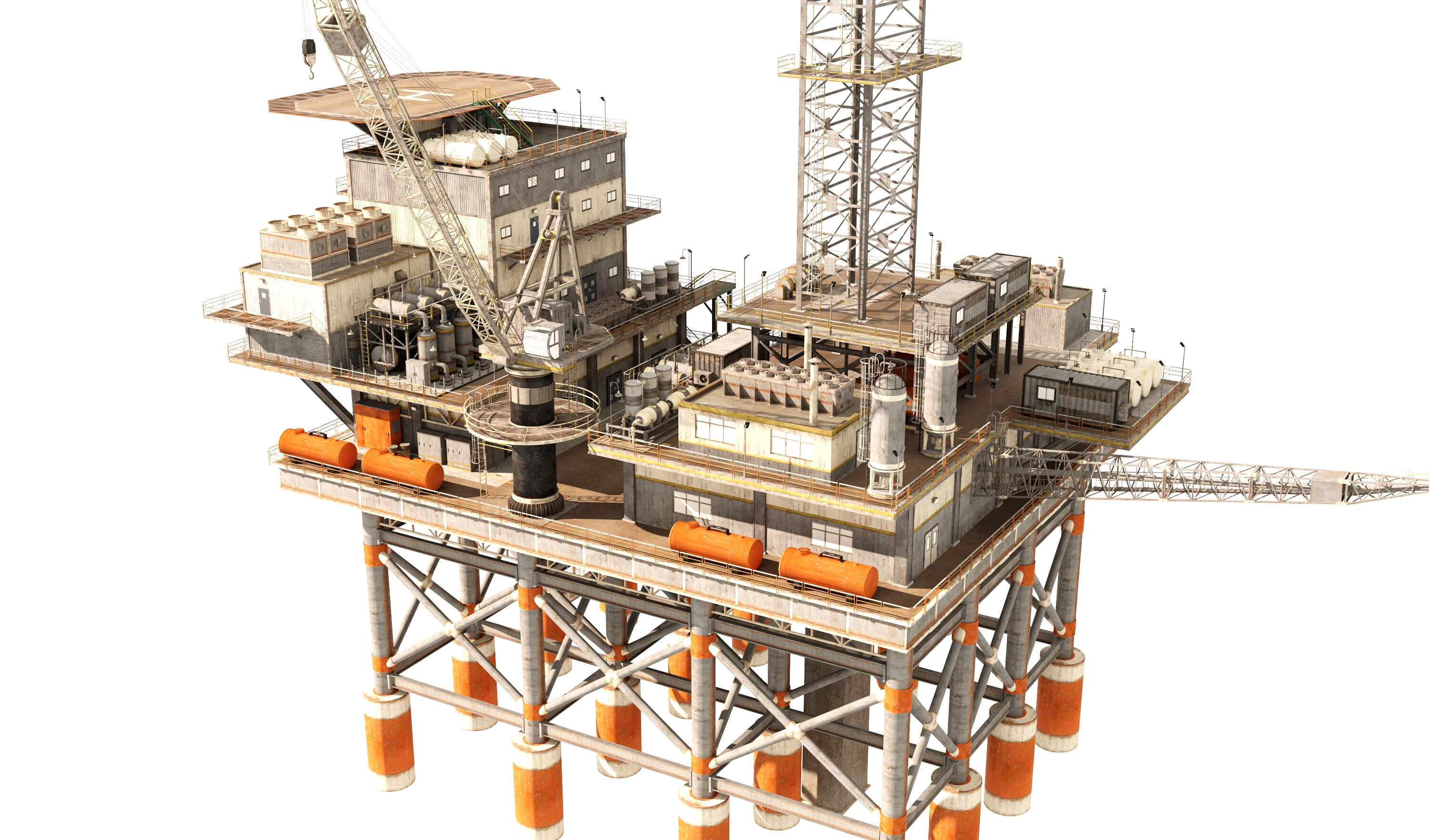 Oil Rig Platform 3D Model