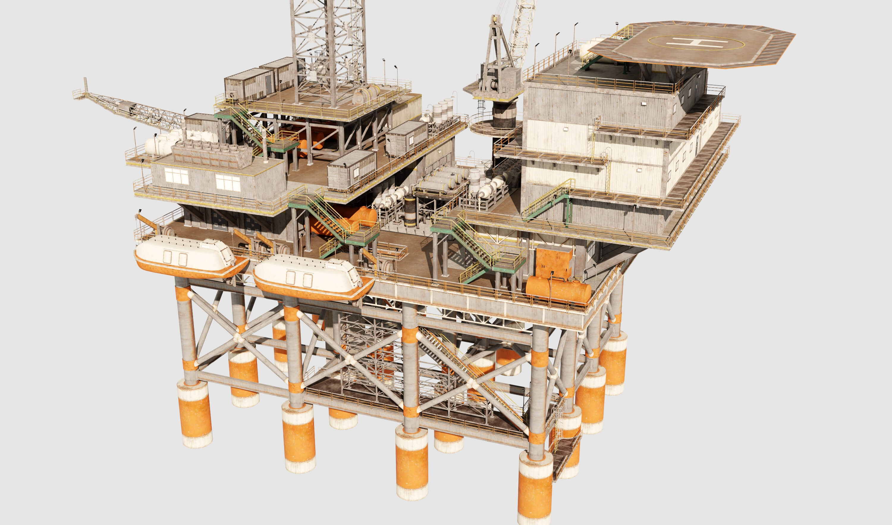 Oil Rig Platform 3D Model