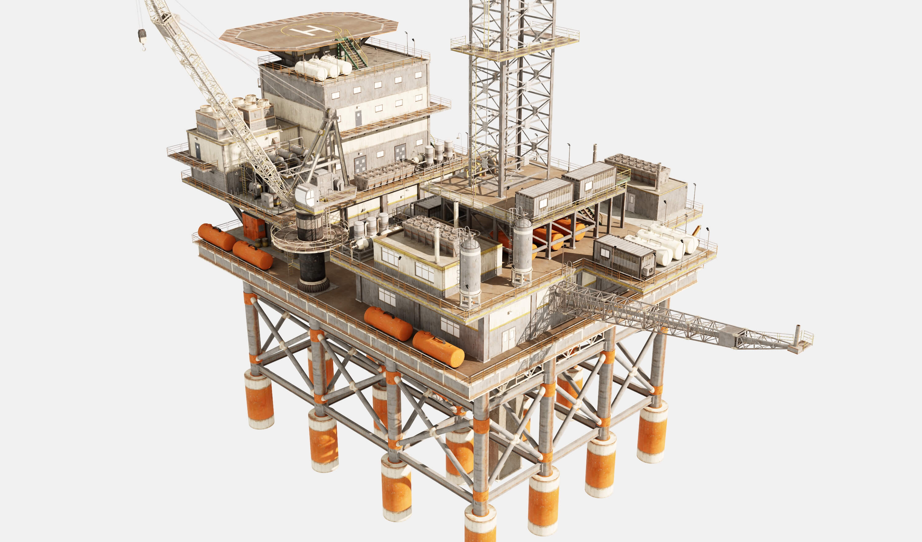 Oil Rig Platform 3D Model