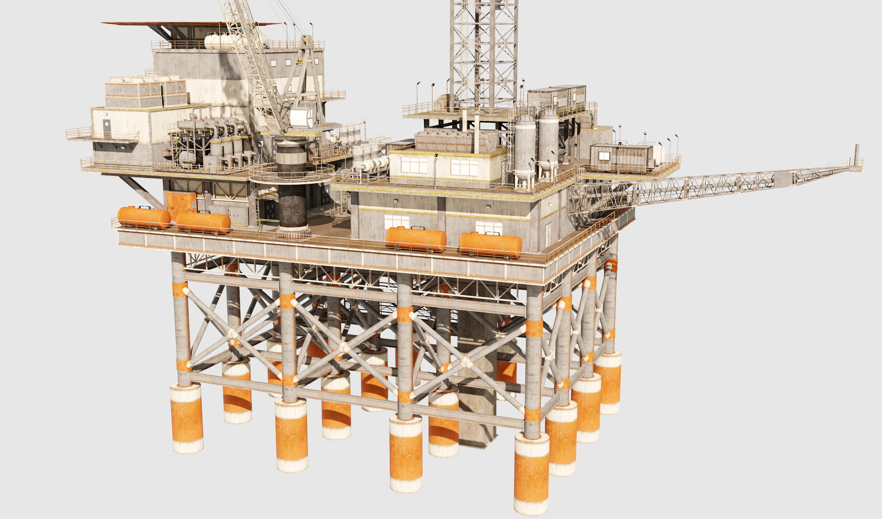 Oil Rig Platform 3D Model