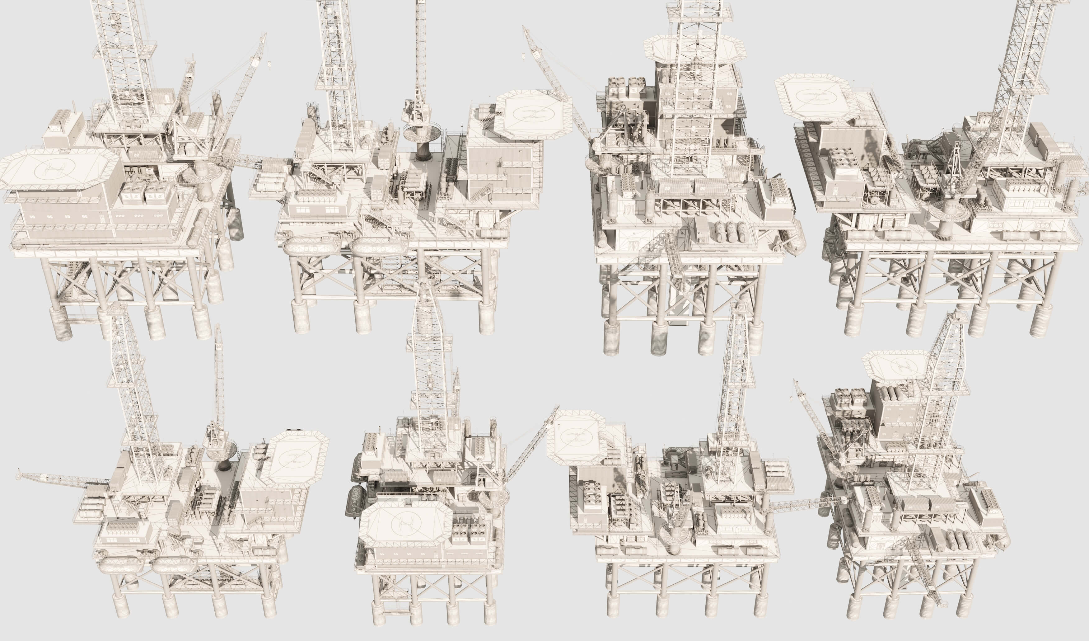 Oil Rig Platform 3D Model